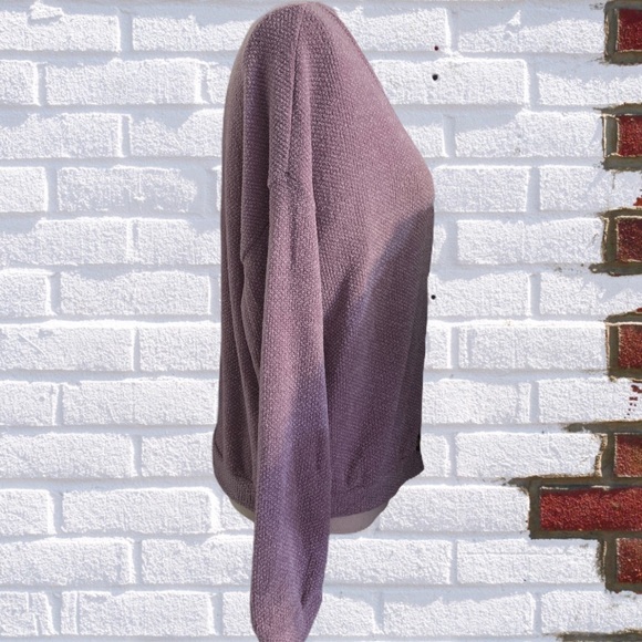 โDONATEDโLavender Purple V-neck Button Front Oversized Knit Sweater Top - Picture 5 of 12